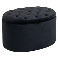 SITZBANK, Polsterbank, Ovale, Schwarz - Schwarz, Kunststoff (52/42/71cm) - HOMCOM