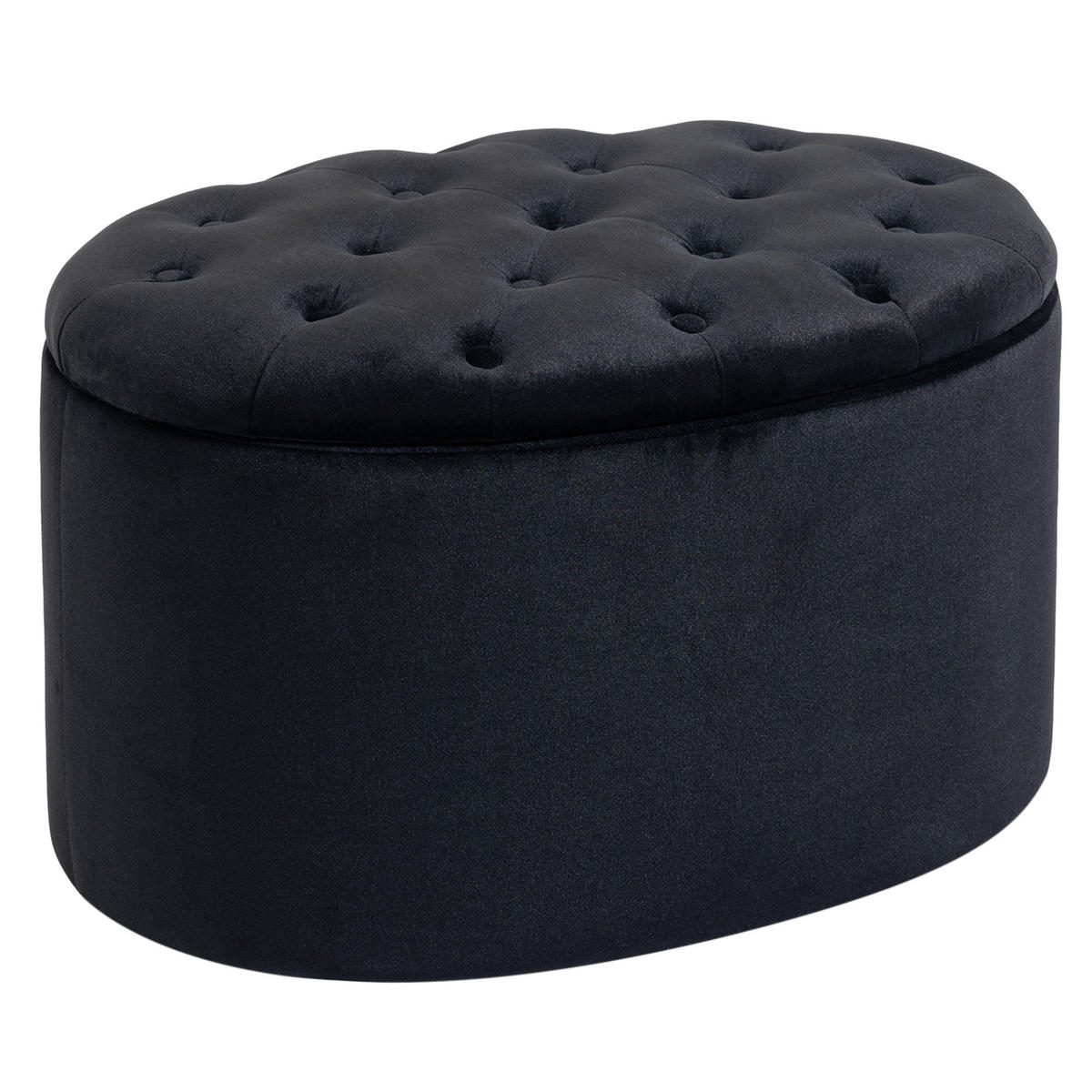 SITZBANK, Polsterbank, Ovale, Schwarz - Schwarz, Kunststoff (52/42/71cm) - HOMCOM