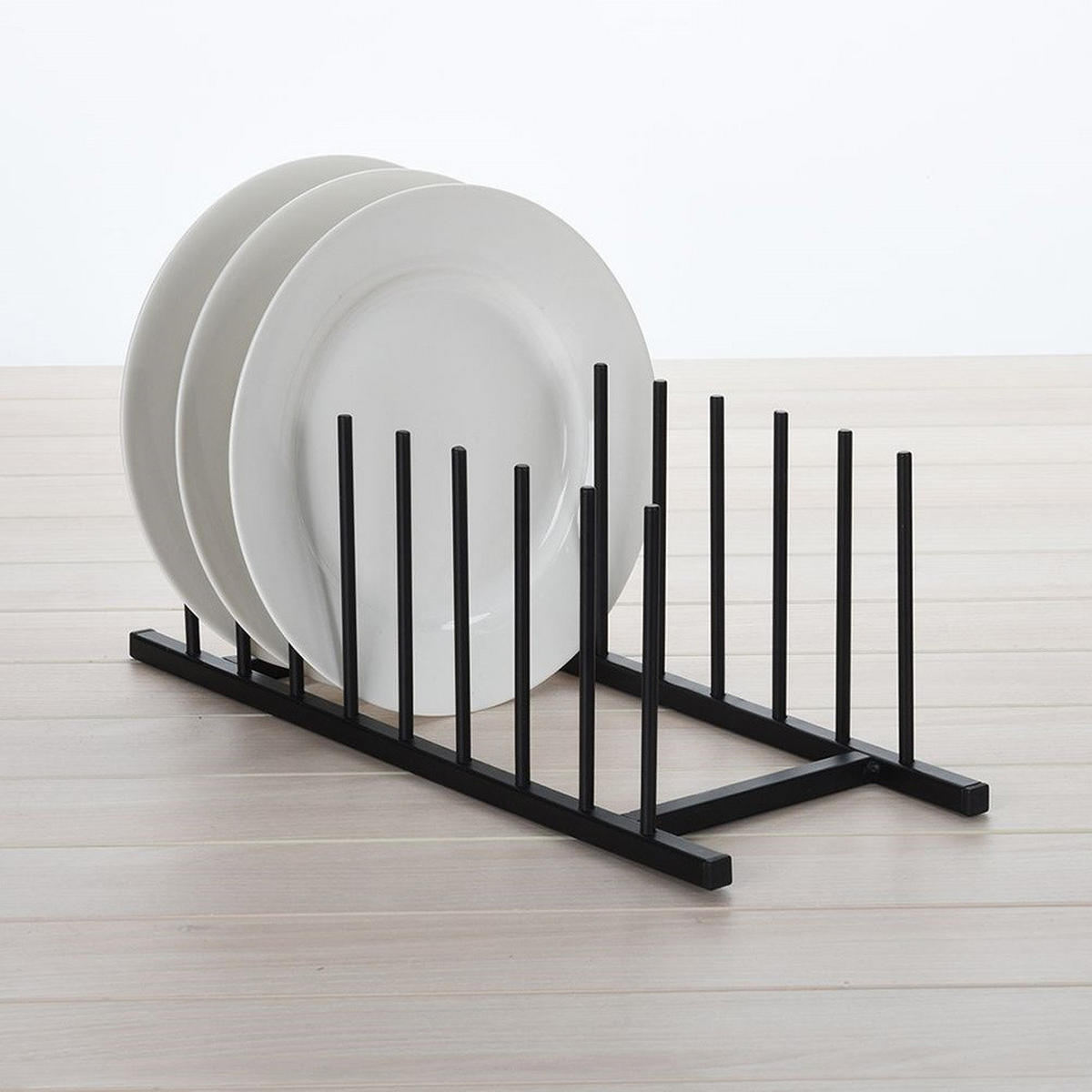 TELLERTROCKNER Basic Schwarz 34.5/12.5/12 cm Kunstoff - Schwarz, Kunststoff (12.5/12/34.5cm) - Mondex