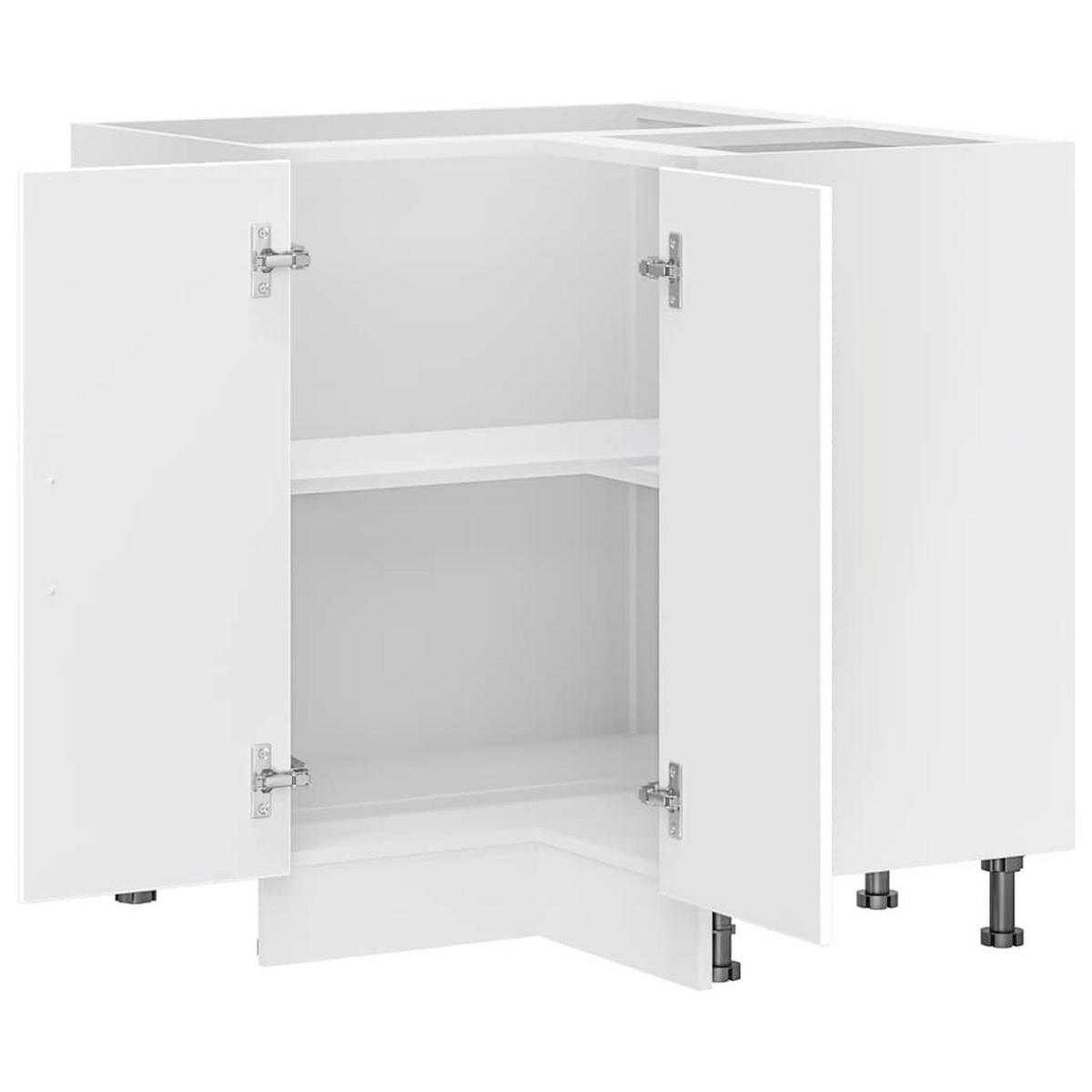 KÜCHEN-ECKUNTERSCHRANK Kalmar Weiss Holzwerkstoff - Weiß, Holzwerkstoff (75.5/81.5/75.5cm) - vidaXL