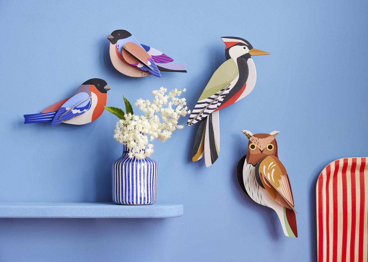 WANDSKULPTUR Bunt 5,5/16 cm - Multicolor, Wellpappe (5.5/16/9cm) - Studio Roof