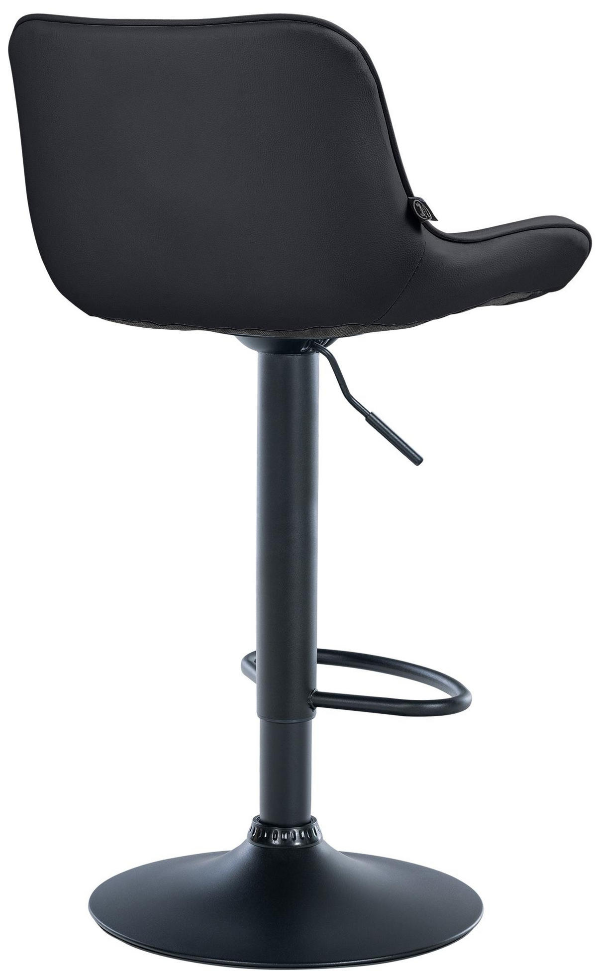 BARHOCKER TAMPA Schwarz Kunstleder Schwarz - Schwarz, Leder/Metall (49/85/51cm) - DELUKE