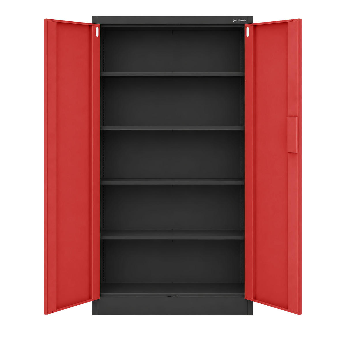 BÜROSCHRANK mit Zahlenschloss DANIEL 185x90x40 cm - Anthrazit/Rot, Metall (90/185/40cm) - Jan Nowak