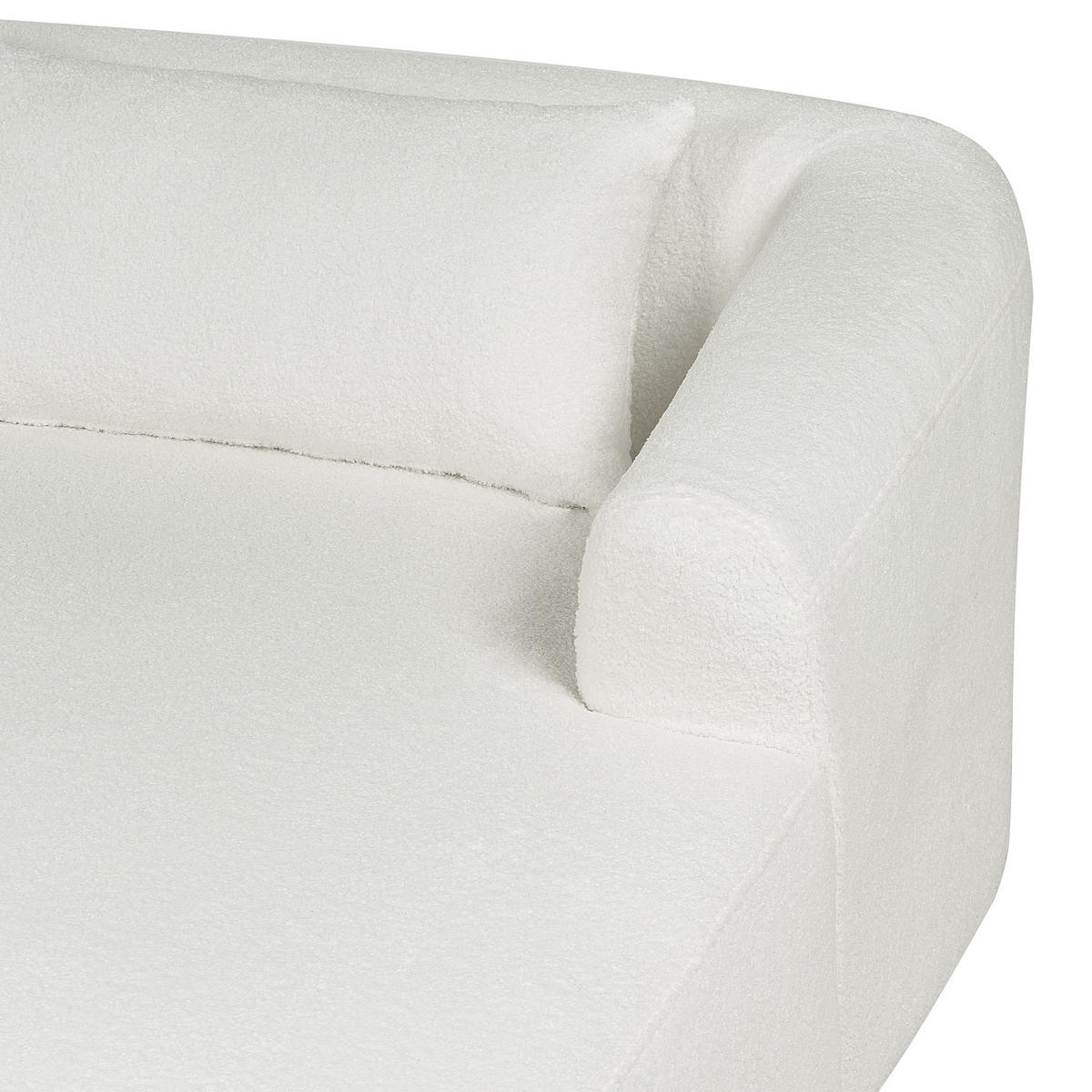 3-SITZER-ECKSOFA aus Bouclé weiß linksseitig Svansele - Weiß, Textil (278/174cm) - Beliani