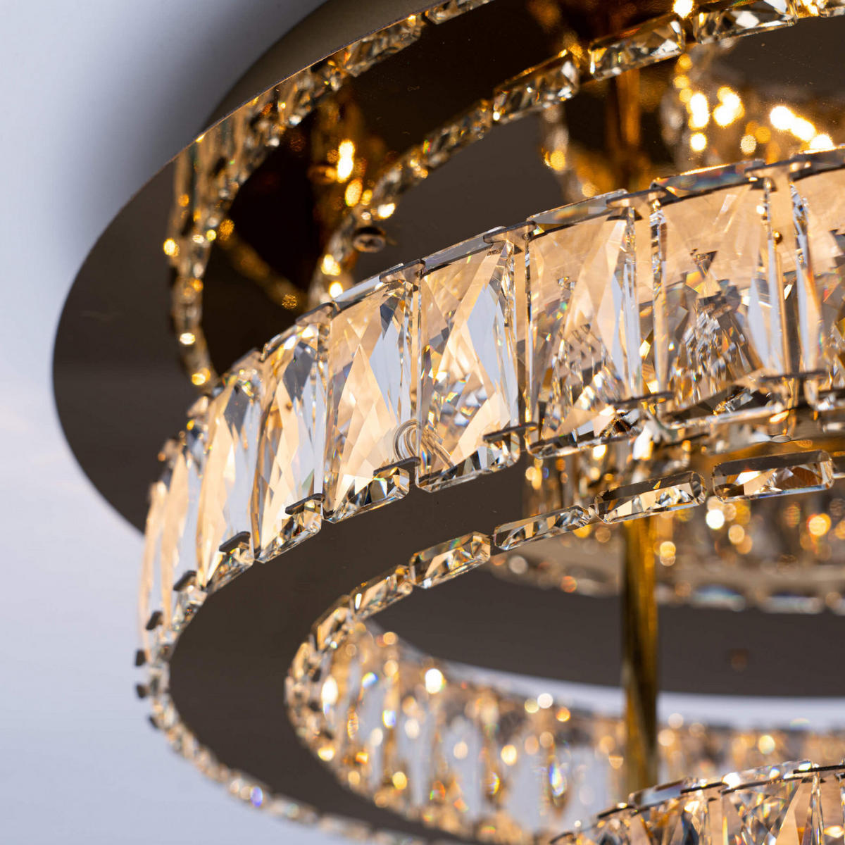 DECKENLEUCHTE Diez, Gold / Messing, 21cm - Goldfarben, Glas (21/45/21cm) - KOSILUM