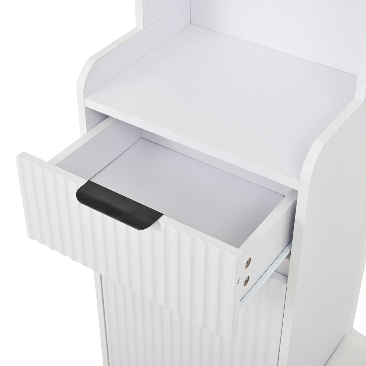 SCHUHSCHRANK aus Spanplatte 100x30x180cm in Weiß mit 8 Haken & Sitzkissen - Weiß, Holzwerkstoff (100/180/30cm) - Modfu