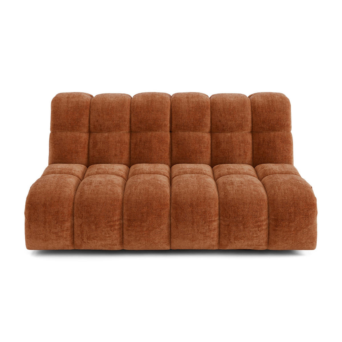 SOFA SEVEN Geprägtes Velours Terrakotta 162cm - Dunkelorange/Terracotta, Textil (162/77/98cm) - Premium Interiors