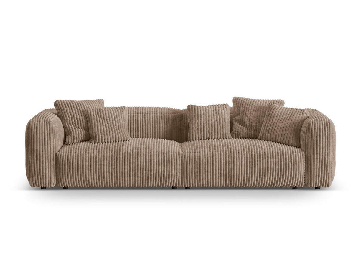 MODULARES-SOFA Martina aus Cord Eichel 4 Sitzplätze - Hellbraun, Textil (320/75/106cm) - Micadoni