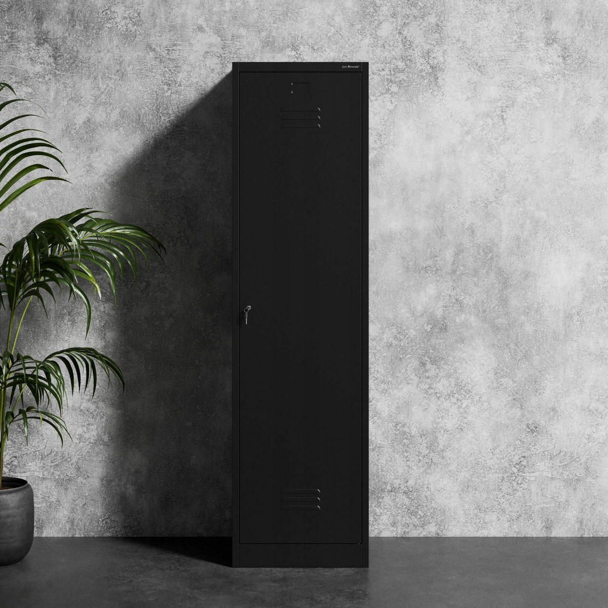 BESENSCHRANK Haushaltsschrank AGNES 185x50x50 cm - Schwarz, Metall (50/185/50cm) - Jan Nowak