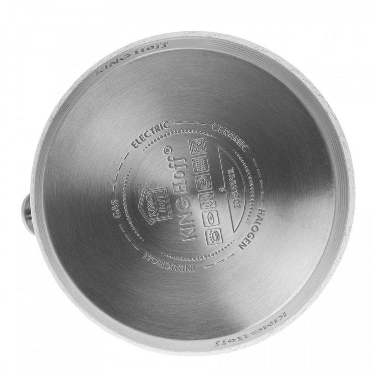 WASSERKESSEL Weiß 22/19/21 cm KH1066 - Weiß, Metall (22cm) - Kinghoff 