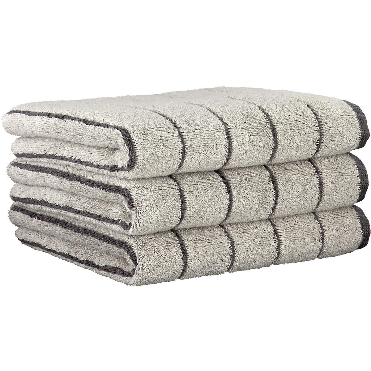 HANDTUCH Unisex Balance Grau 3er Pack Baumwolle - Grau, Textil (200/135cm) - Cawoe