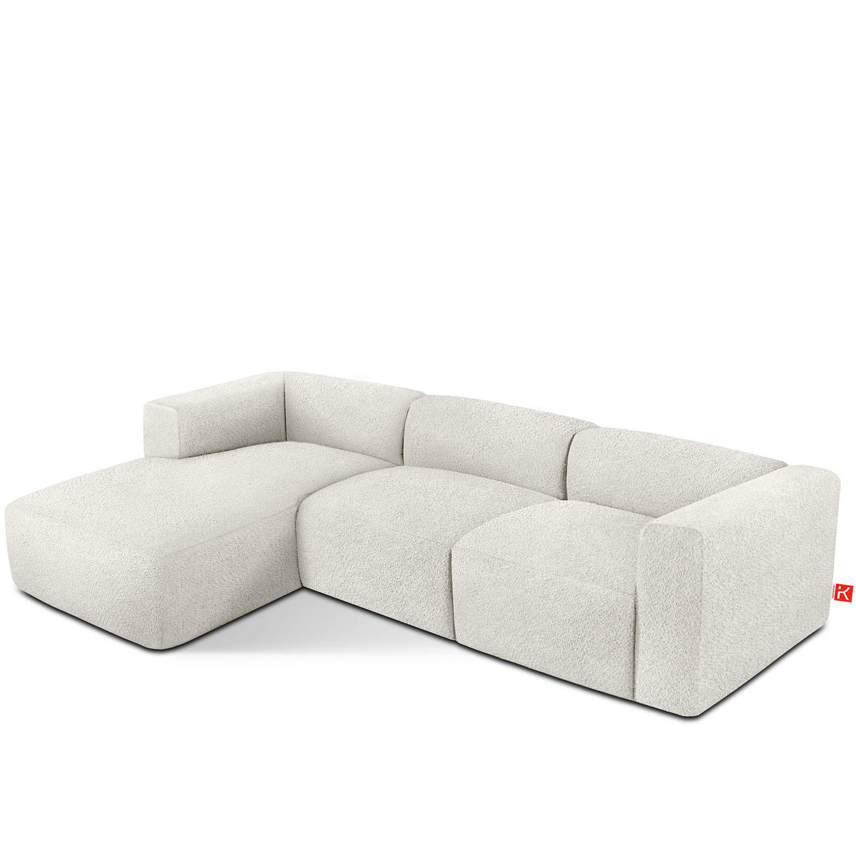 ECKSOFA LINKS BUFFO, Weiß - Weiß, Holz/Holzwerkstoff (285/176cm) - KONSIMO®