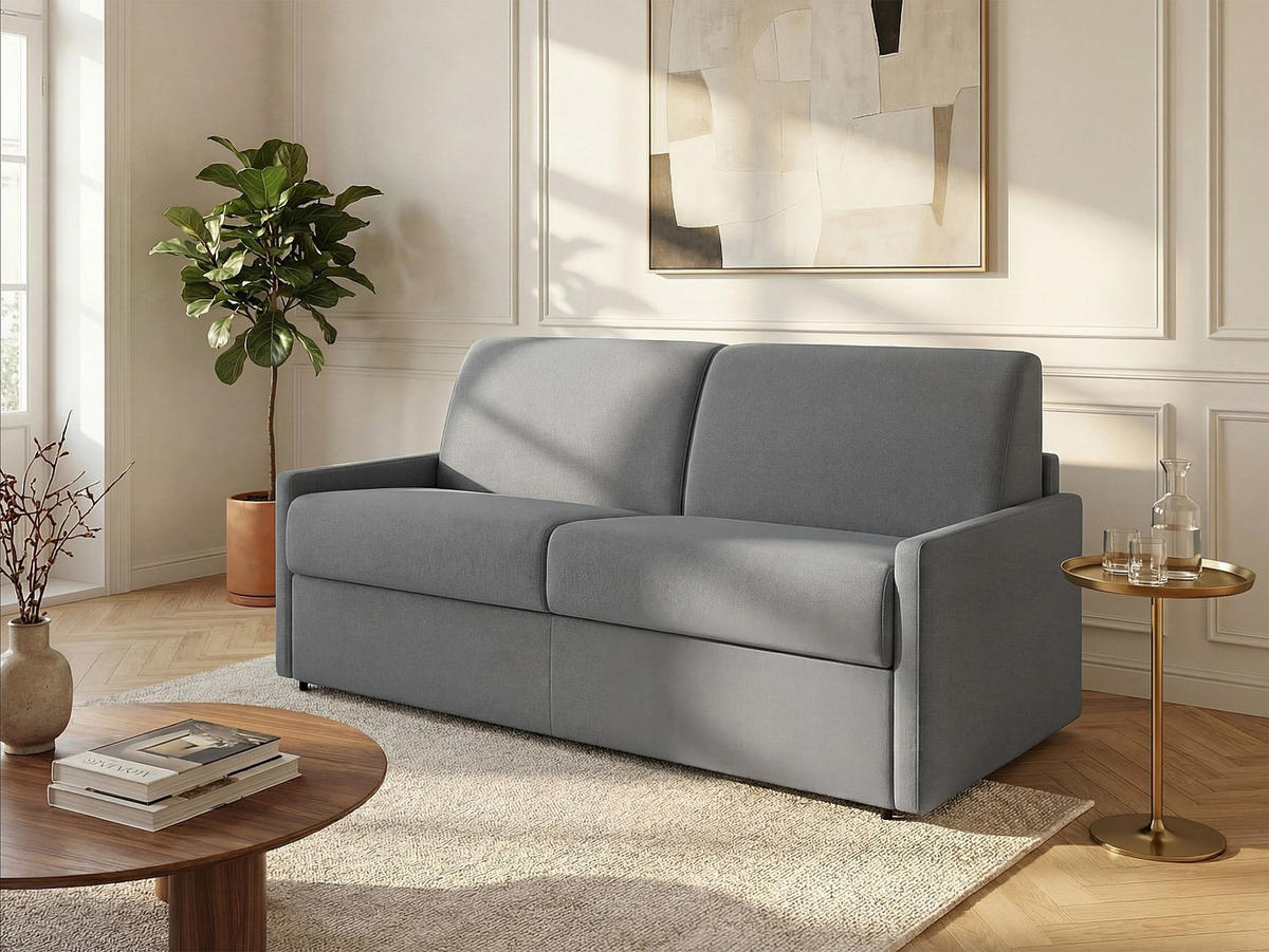 SCHLAFSOFA - 4 Personen - stoff - hellgrau Calife - Hellgrau, Textil (190/99/223cm) - Vente-Unique