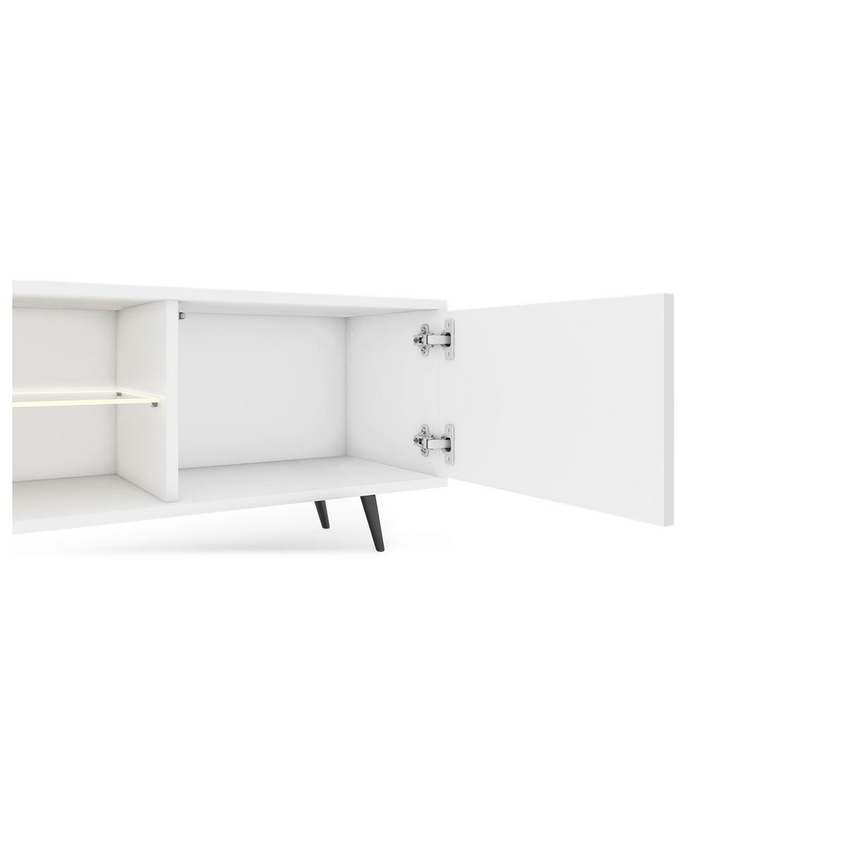 TV-SCHRANK Bello Weiß Schwarz 175 cm - Weiß, Holzwerkstoff (175/43.5/31.3cm) - Selsey