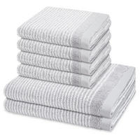 FROTTIERSET Stripes 6-teilig - Hellgrau, Textil (50/100cm) - Ross