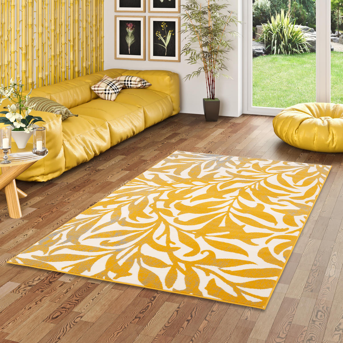 DESIGNER TEPPICH SAMBA MODERN FLOWER - Gelb, Textil (160/230cm) - Pergamon