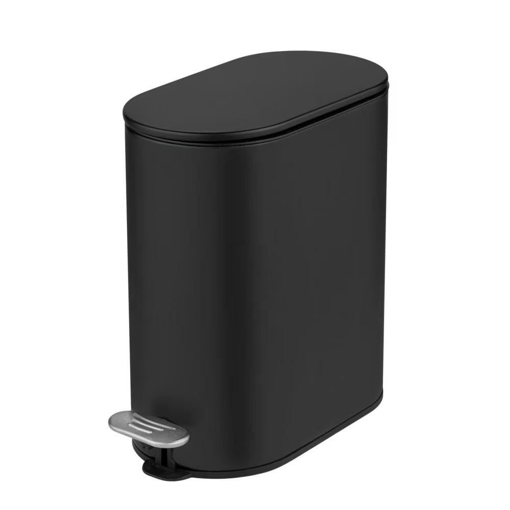 BADMÜLLEIMER 5 Liter Collungo 29,5/14/28,5 cm - Schwarz, Metall (14/28.5/29.5cm) - Wenko