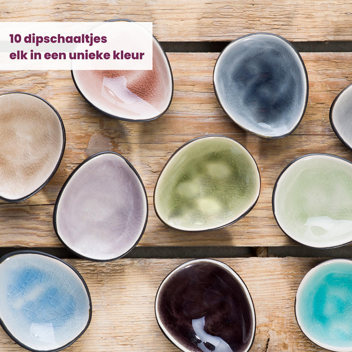 SCHÜSSEL Dipschalen Streetfood 9 x 7 cm / 100 ml - 10 Stück - Multicolor, Keramik - Cosy & Trendy