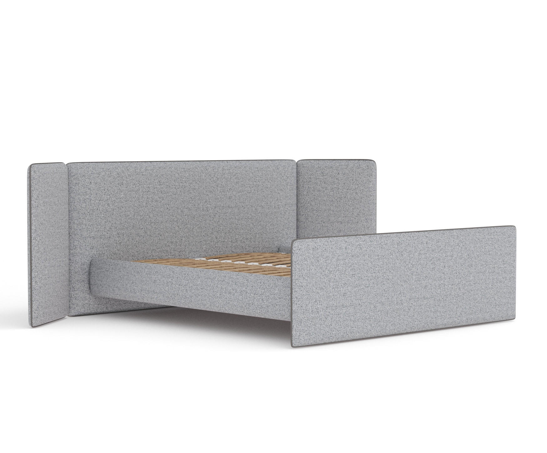 POLSTERBETT Tokyo Grau 200/200 cm - Naturfarben/Grau, Holz/Holzwerkstoff (200/200cm) - Maison de Reve
