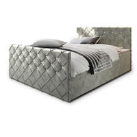 POSTEL BOXSPRING MANDI 160x200 cm, s matrací a úložným prostorem, světle šedá - světle šedá, kompozitní dřevo/textil (160/200cm) - MASSENO