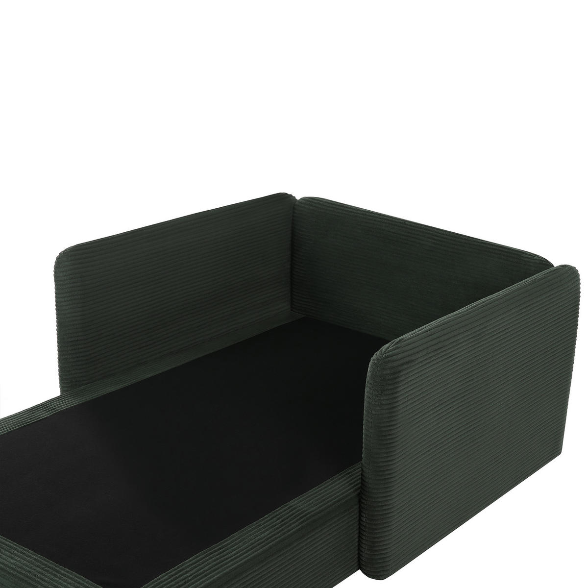 ČALOUNĚNÉ LEHÁTKO CHAISE LONGUE Manšestr Tmavě zelené Egeris - tmavě zelená/zelená barva, textil (87/80/149cm) - Beliani