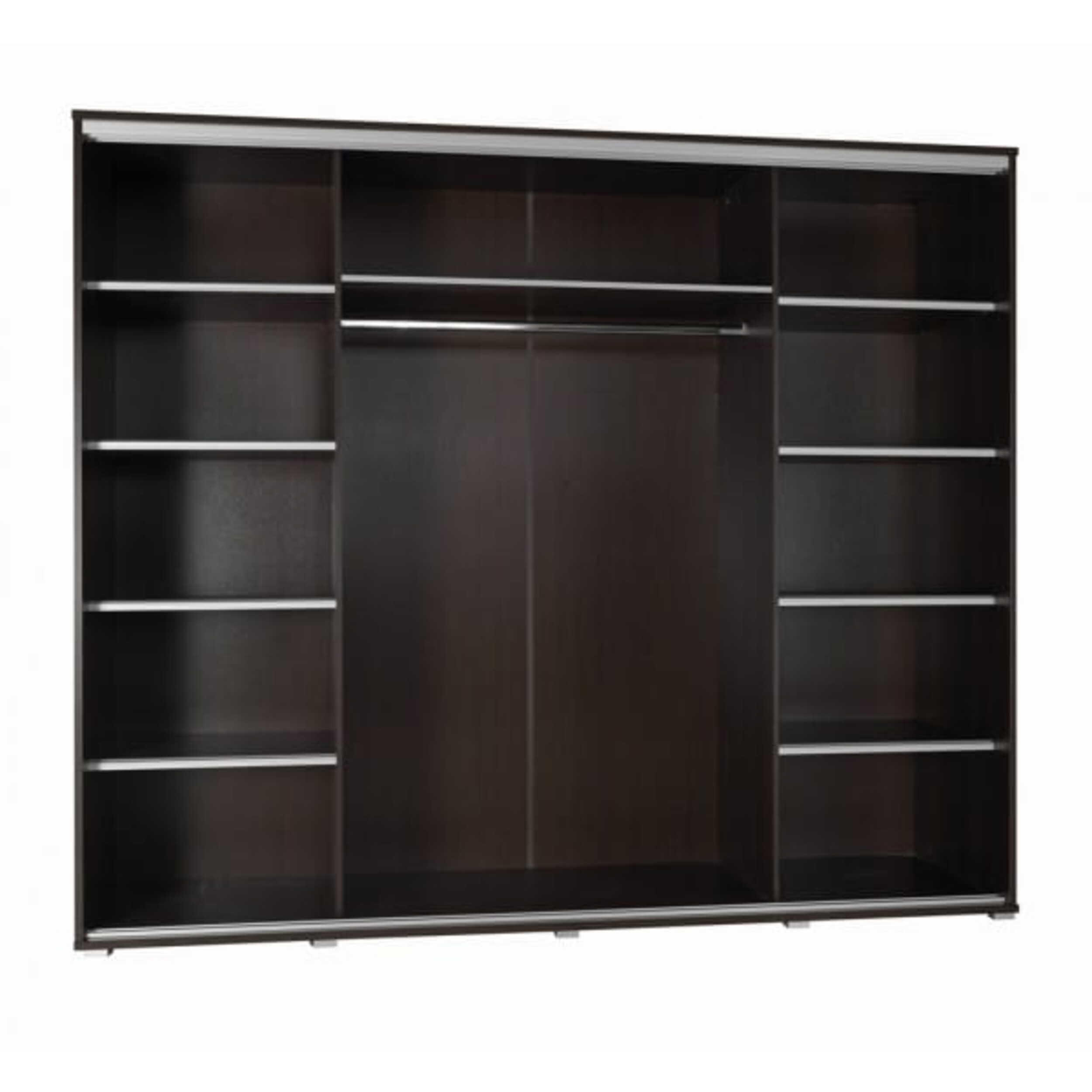 SCHIEBETÜRENSCHRANK - Kleiderschrank MONACO - Wenge - Wengefarben, Holzwerkstoff (255/251/66cm) - Möblo