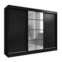 SCHWEBETÜRENSCHRANK 200 CM ORAVELLE Farbe: Schwarz - Schwarz, Holzwerkstoff (200/215/59.5cm) - A&J MöbelLand