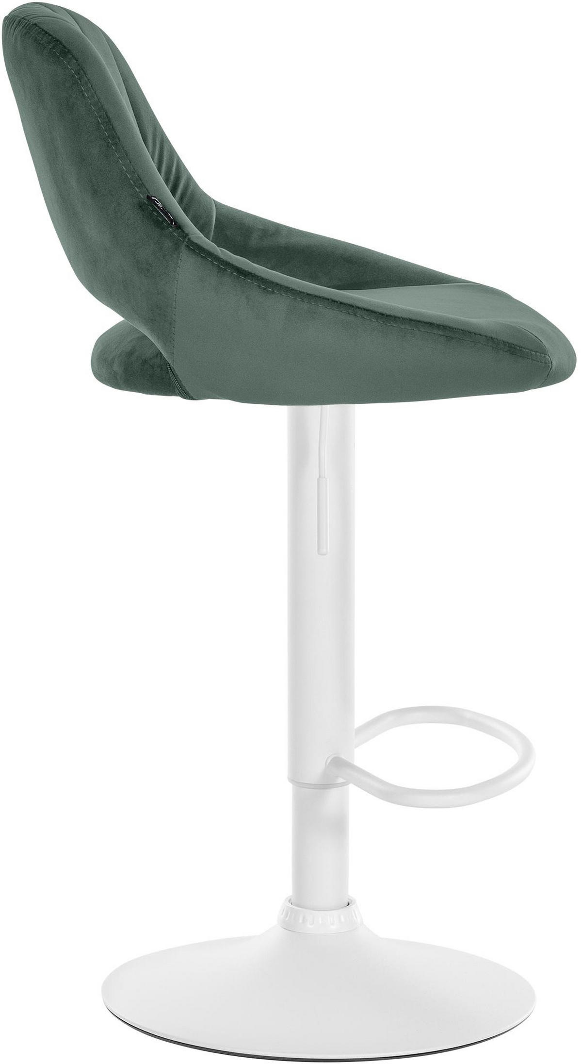 BARHOCKER 2er Set Samt grün - Weiß/Grün, Textil (47/85/48cm) - CLP