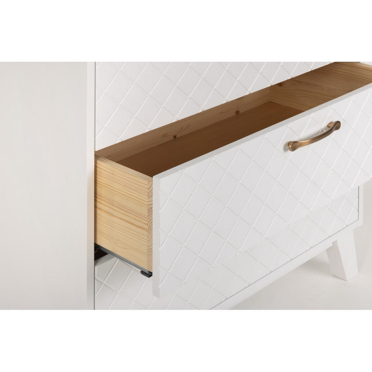 KOMMODE - Weiß/Naturfarben, Holz (90/90/50cm) - MSL wooden furniture