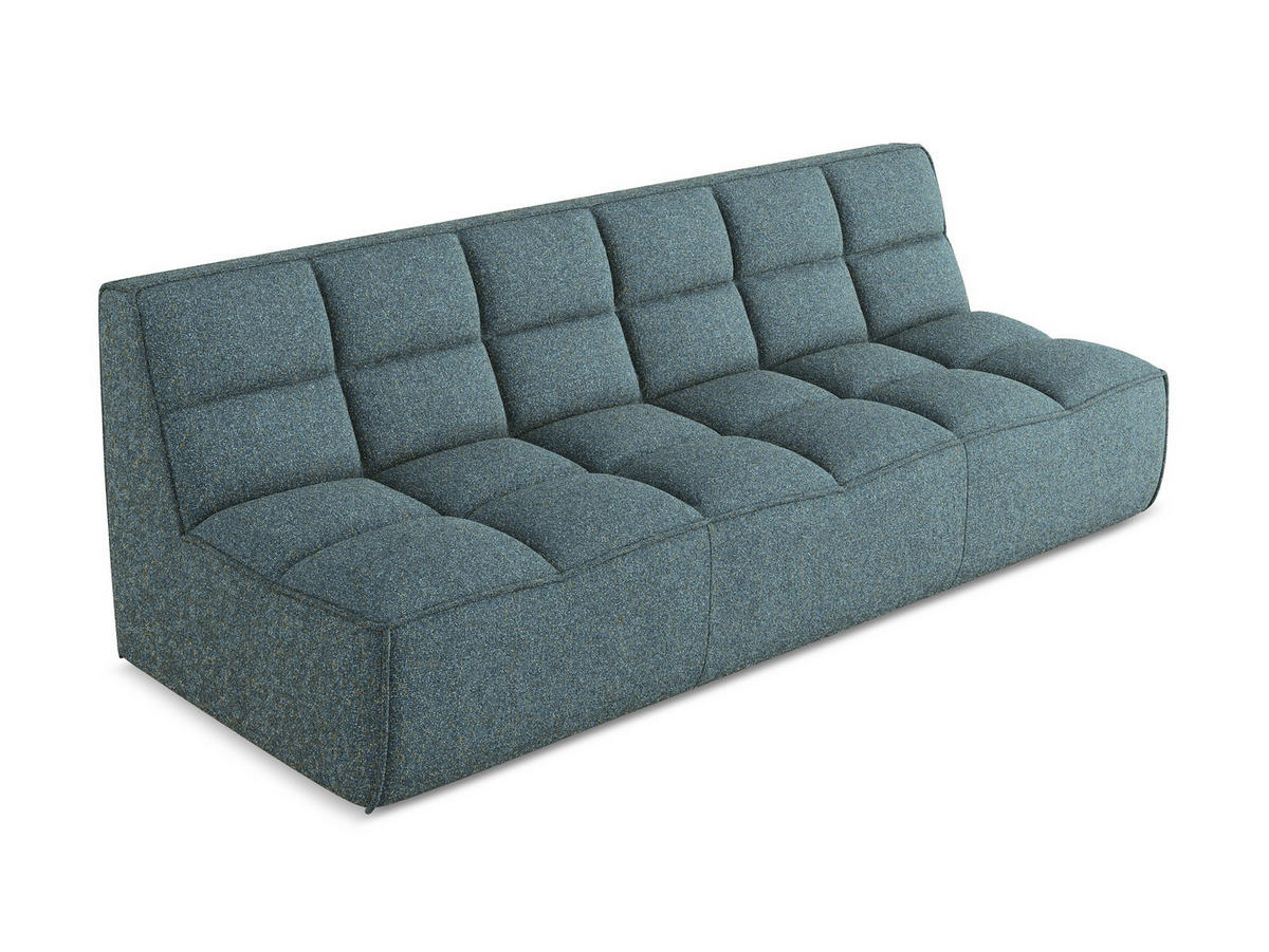 3-SITZER SOFA Strukturstoff Stoff Blau - Blau/Blaugrau, Kunststoff/Textil (210/75/93cm) - Makamii