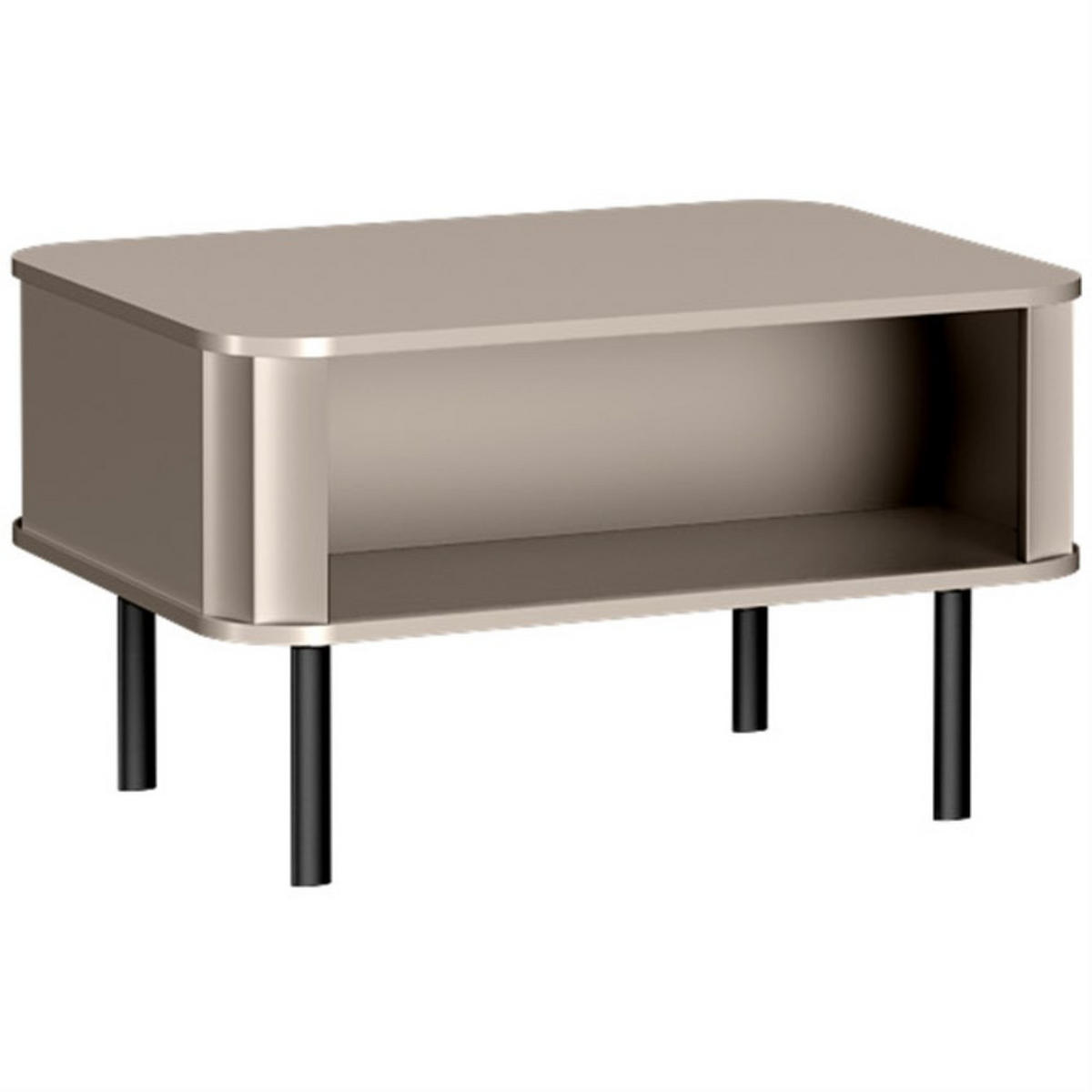 COUCHTISCH Nevada Taupe 92x67 cm - Taupe/Schwarz, Holzwerkstoff/Metall (67/92/40cm) - Beautysofa