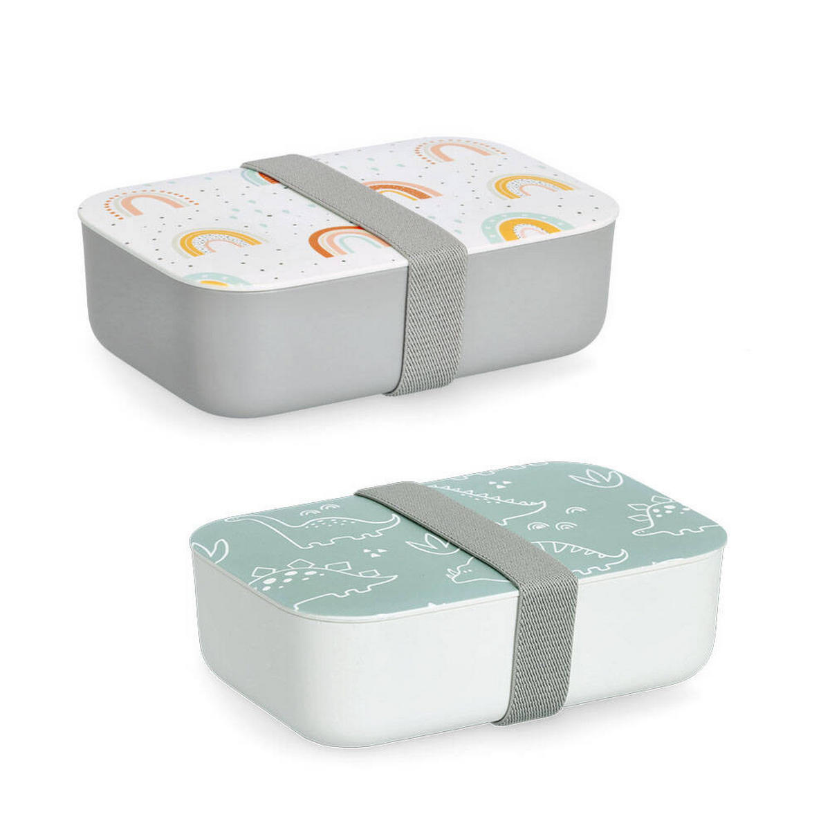 LUNCHBOX Dino 19/12,5/6,5 cm - Weiß, Kunststoff (12.5/6/19cm)
