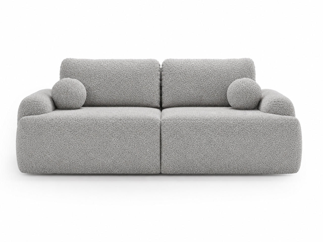 SOFA 260/106/81 Aurio Bouclé-Stoff Grau - Grau, Kunststoff/Textil (260/81/106cm) - Graingold