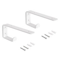 TRÄGER-SET für Regale in Holz Shelf mit integriertem Aufhänger, Stahl, Weiß - Weiß, Metall (3/8/20cm) - EMUCA