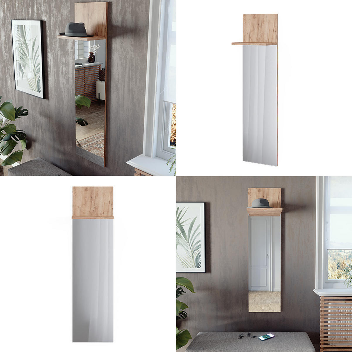 NÁSTĚNNÝ VĚŠÁK Siri Zlatý mocný dub - medově dubová, kompozitní dřevo (36/135/21.6cm) - Vicco