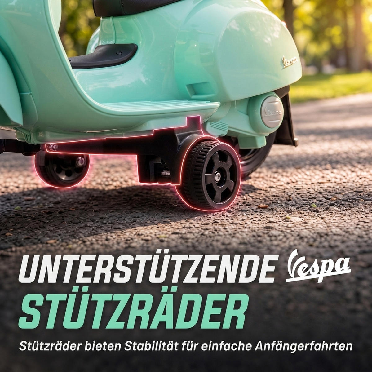 KINDERMOTORRAD Kunststoff Stahl Grün - Grün, Kunststoff (66.5/38/52cm) - AIYAPLAY