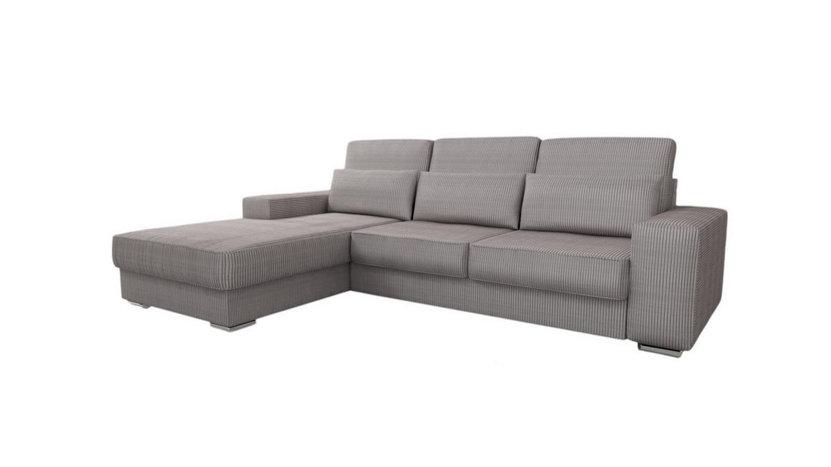 ECKSOFA Nevio In Scala - Graubraun, Holzwerkstoff/Textil (312/202cm) - Fun Möbel