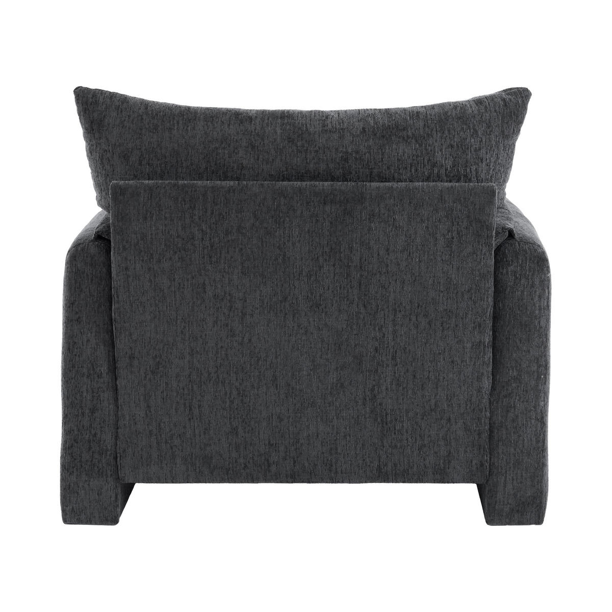 EINZELSOFA Chenille-Stoff Oversized Sessel für Wohnzimmer Schlafzimmer - Grau, Holz (75.49/39.98/65.99cm) - FLIEKS