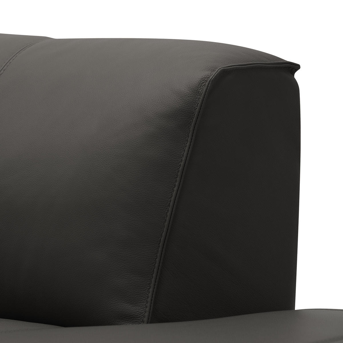 WOHNLANDSCHAFT mit Longchair - Schwarz/Grau, Leder/Kunststoff (325/71/235cm) - home24