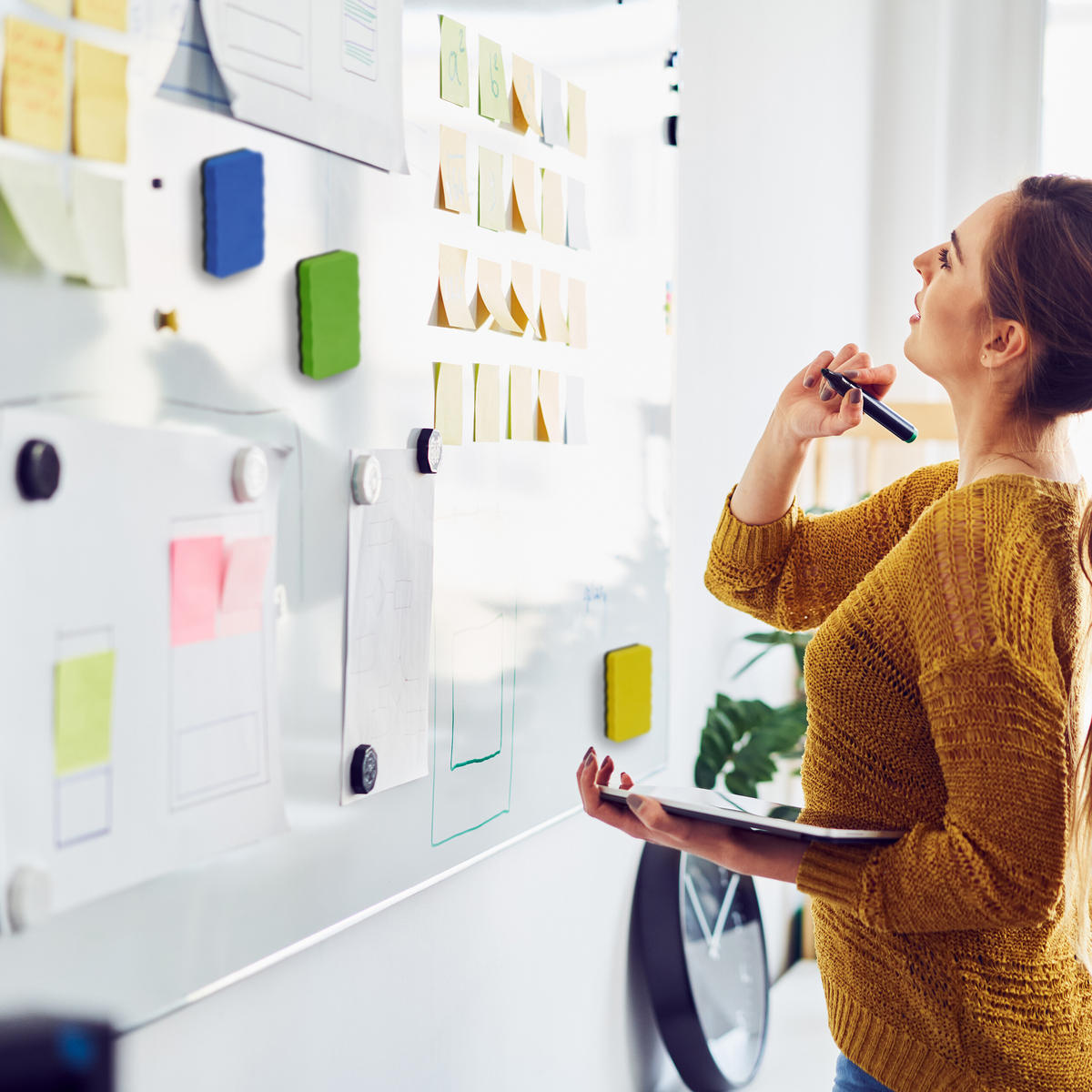 20xWHITEBOARD-SCHWAMM - Multicolor, Textil (10.5/2/5.5cm) - Relaxdays