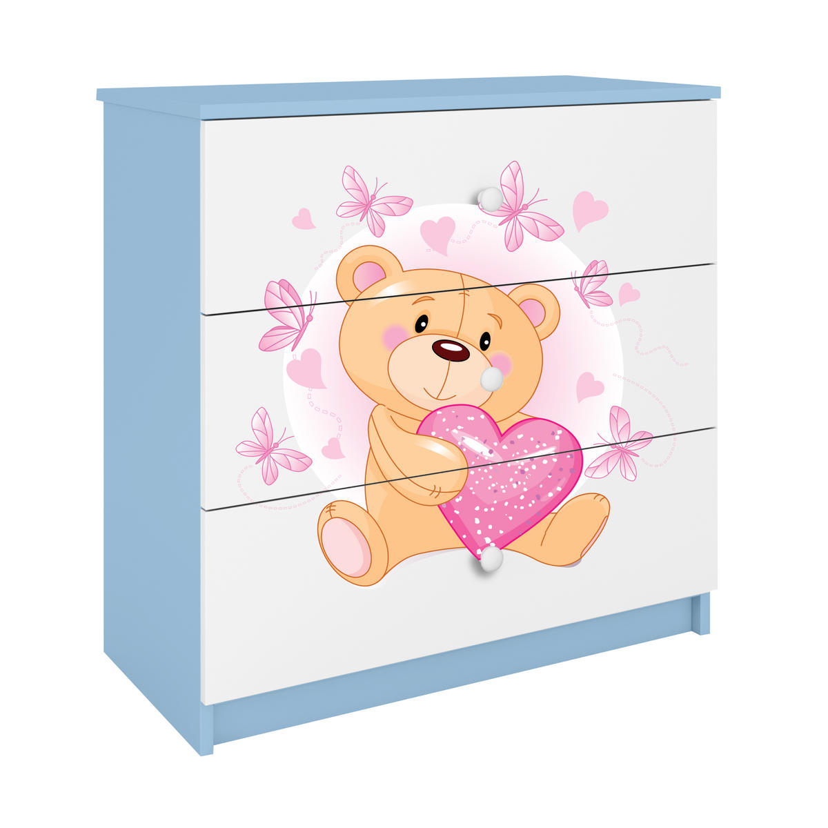 KOMMODE Babydreams Teddybär II 81/81/41 - Blau, Holzwerkstoff (81/81/41cm) - RAUMHIRSCH FURNITURE