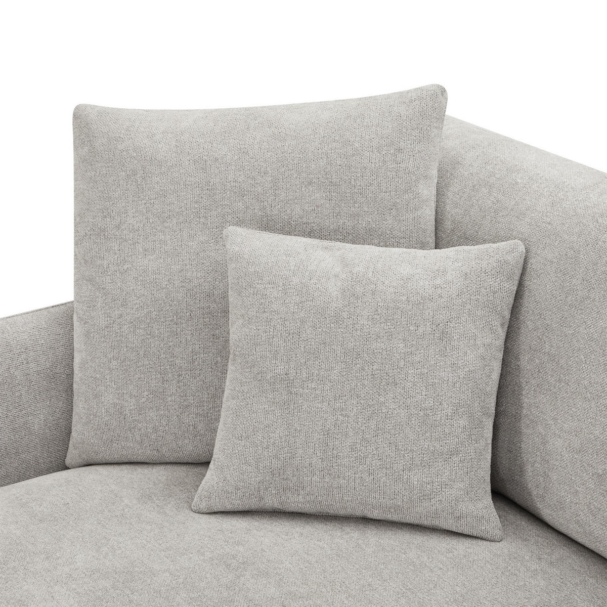 ECKSOFA Webstoff Grau - Schwarz/Grau, Textil/Metall (290/95cm) - Furnhouse