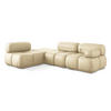 ECKSOFA Links Kunstleder Beige - Beige/Schwarz, Leder/Kunststoff (190/285cm) - Makamii
