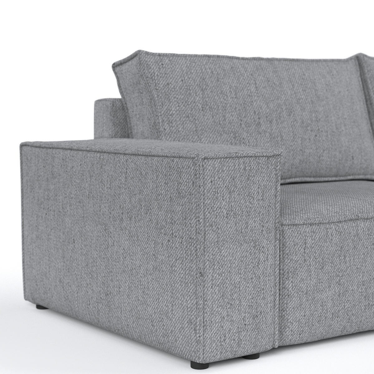 ECKSOFA CAVO mit Schlaffunktion Grau im Neve Stoff - Schwarz/Grau, Holz/Holzwerkstoff (255/148cm) - AltaBeds