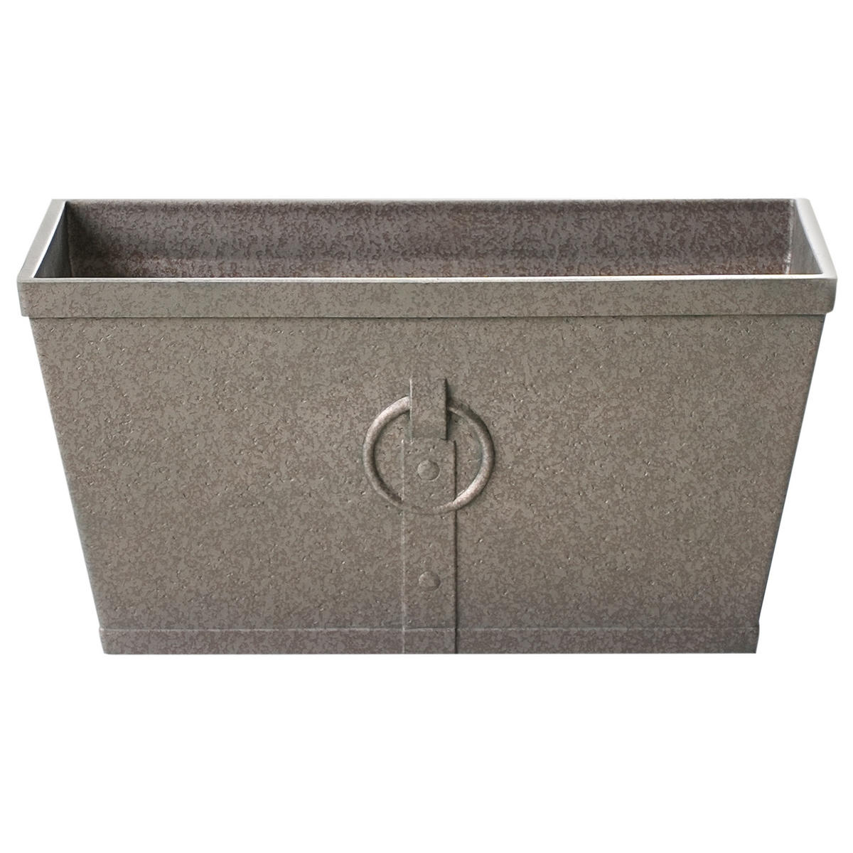 BLUMENTOPF 2er-Set dunkelbraun Rostoptik rechteckig 60/30/30 cm Poria - Braun, Naturmaterialien (30cm) - Beliani