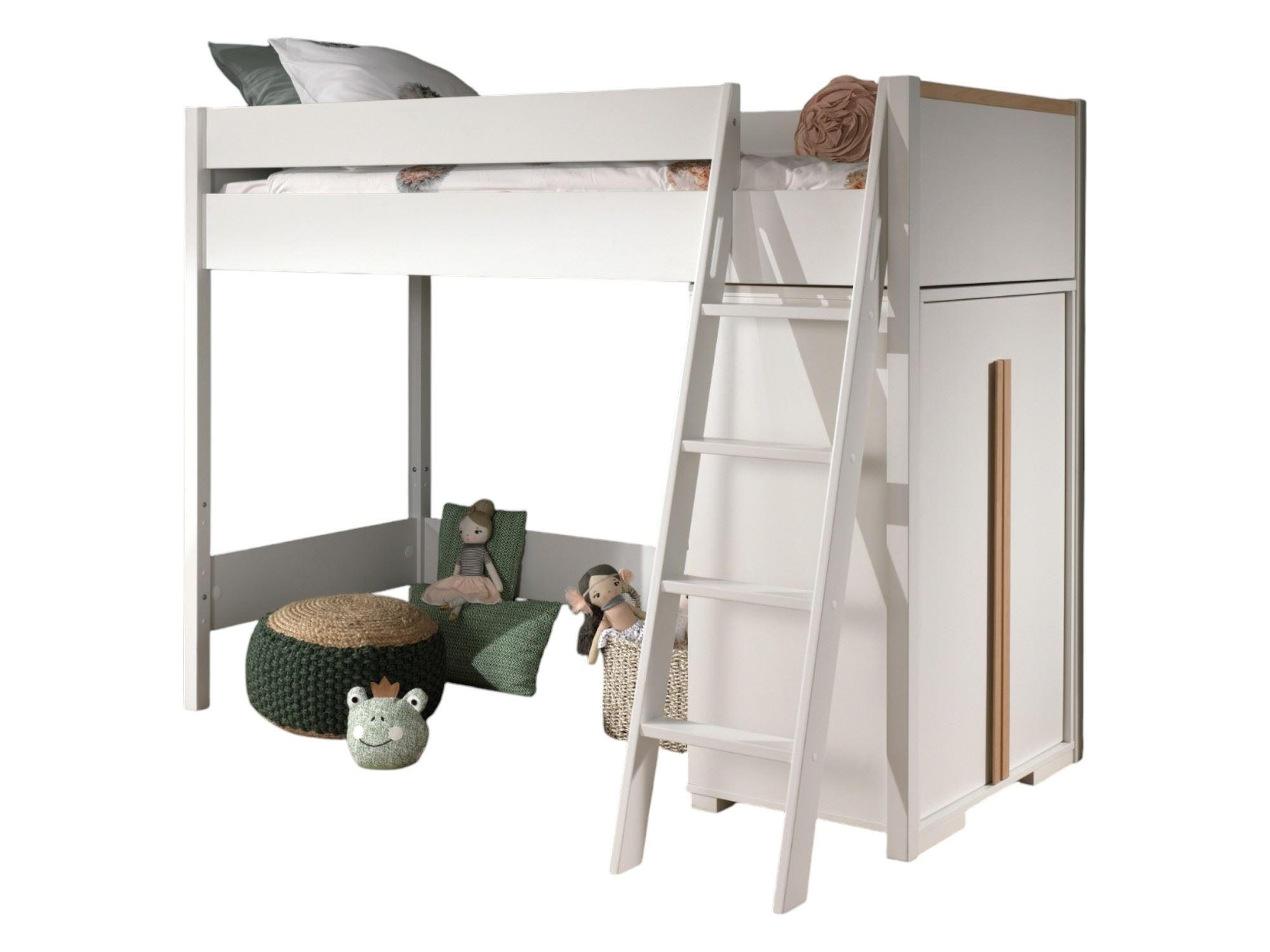 KINDERZIMMER Set Kariotta 1 Holzwerkstoff + Massivholz Weiß/Buche - Weiß, Holz (210/160/110cm) - 58aufmkessel