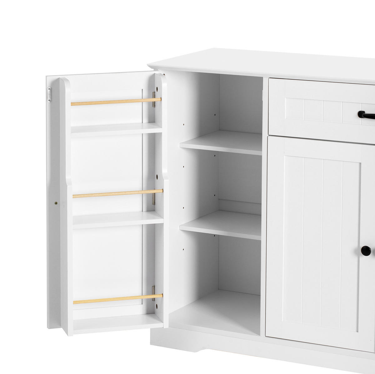 SIDEBOARD 107/40/83.4 cm Weiß aus MDF mit 3 Türen und 1 Schublade - Weiß, Holzwerkstoff (40/83.4/107cm) - OKMYHOME