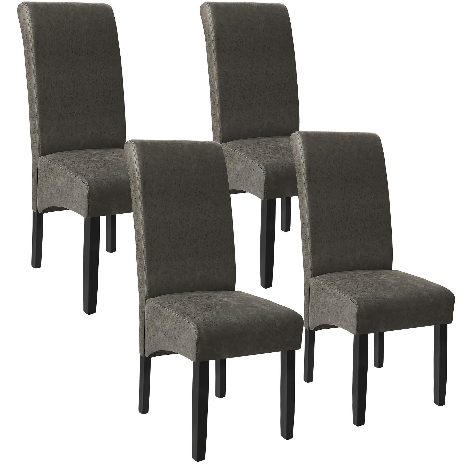 ESSZIMMERSTUHL 4er Set 44 x 63 x 106 cm grau marmoriert - Grau, Textil (44/106/45cm) - tectake