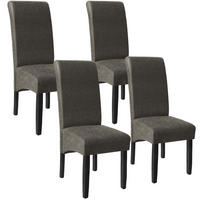 ESSZIMMERSTUHL 4er Set 44 x 63 x 106 cm grau marmoriert - Grau, Textil (44/106/45cm) - tectake