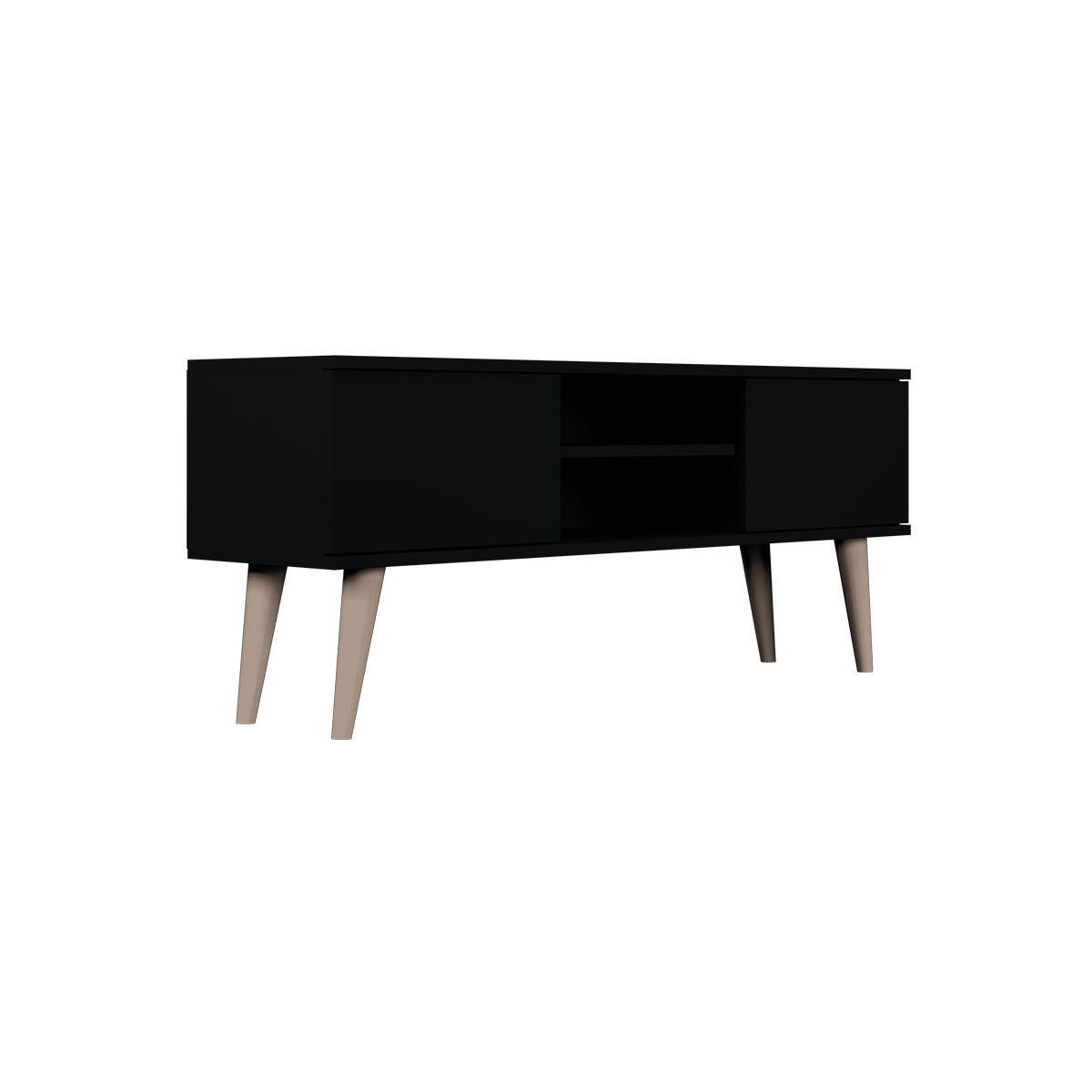 TV-MÖBEL Toronto Schwarz - Schwarz, Holzwerkstoff (55/35/120cm) - Petits-meubles